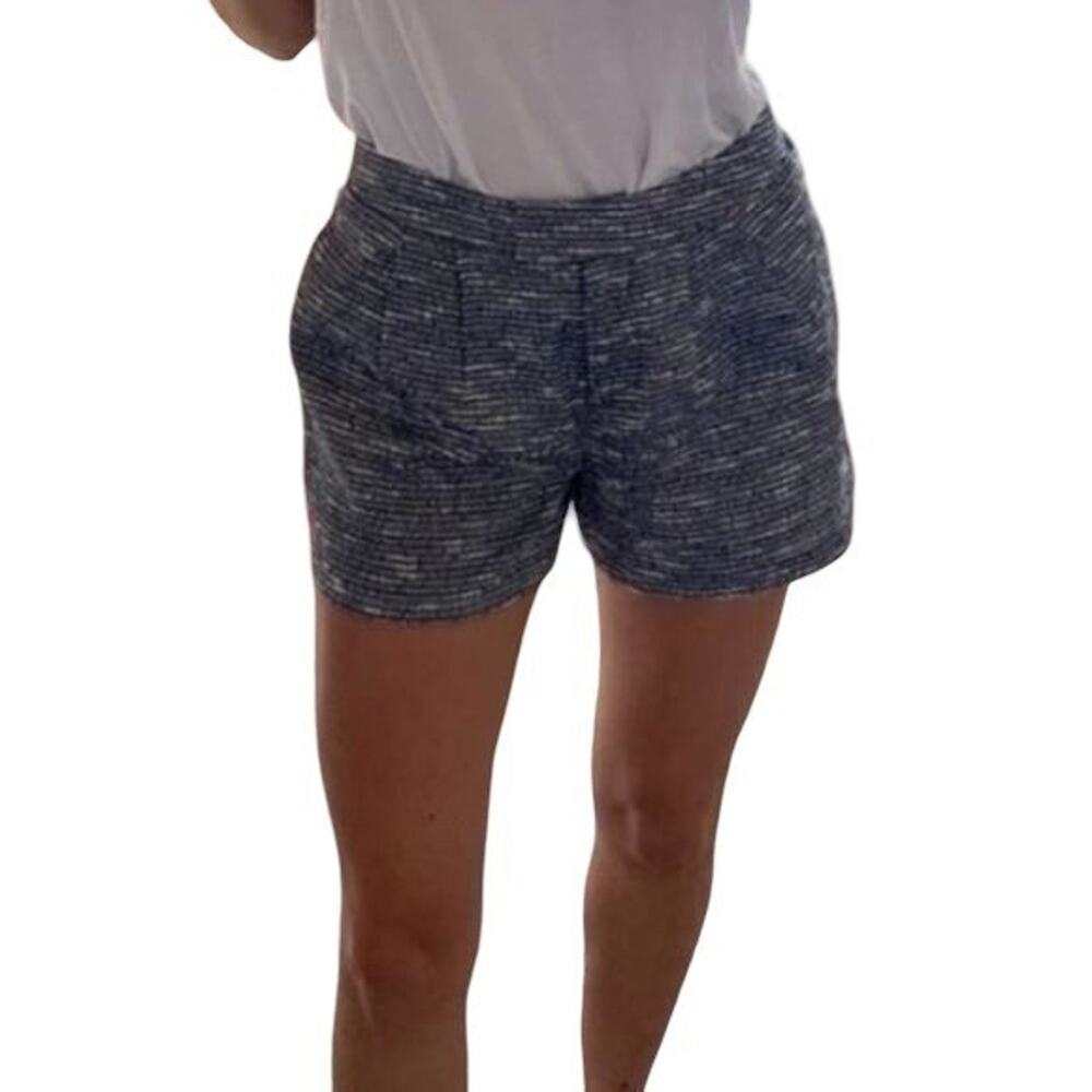 1.STATE Summer Nights Tweed Fringe Shorts Ocean Blue White Size 2 8134303 NEW